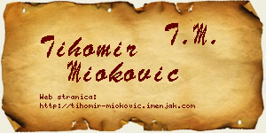 Tihomir Mioković vizit kartica